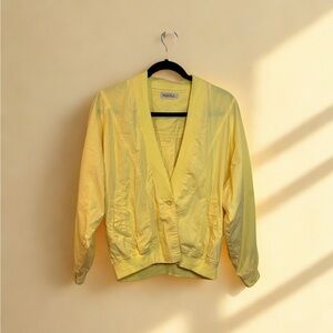 Large Vibrant Yellow Cotton Bomber Jacket by